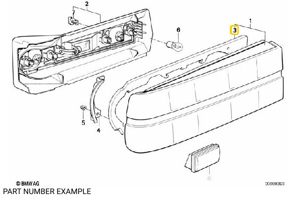 Early Model Tail Light Gasket -  63211370679 - E30