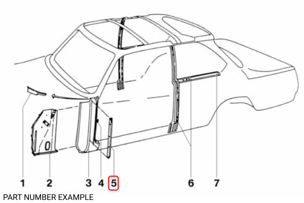 BMW 1502–2002 Left Front Fender Mounting Rail (A-Post) - 41211826411
