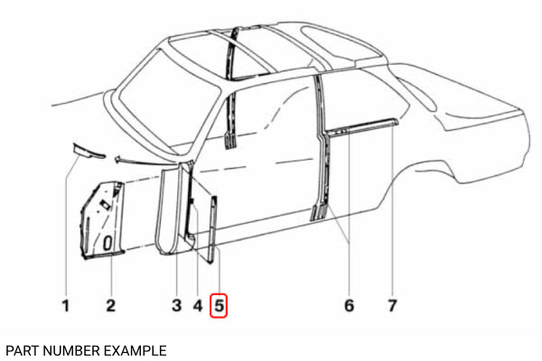 BMW 1502–2002 Right Front Fender Mounting Rail (A-Post) - 41211826412