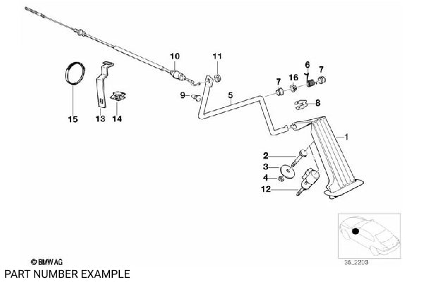 Genuine BMW Accelerator Pedal for E36 E46 Z3 - 35411158660