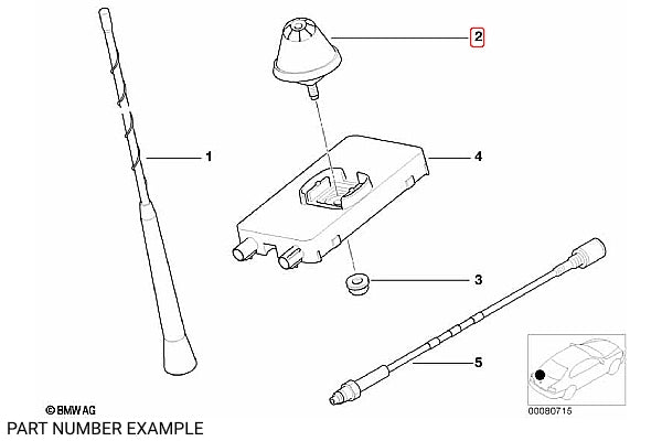 Genuine BMW Exterior Antenna Base for E46 – 65206909605