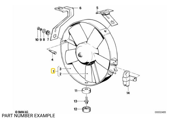 Genuine BMW Auxiliary / Thermo Fan Assembly for E28 E30 - 64541376973