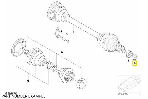 Rear Axle Collar Nut - 33411125664