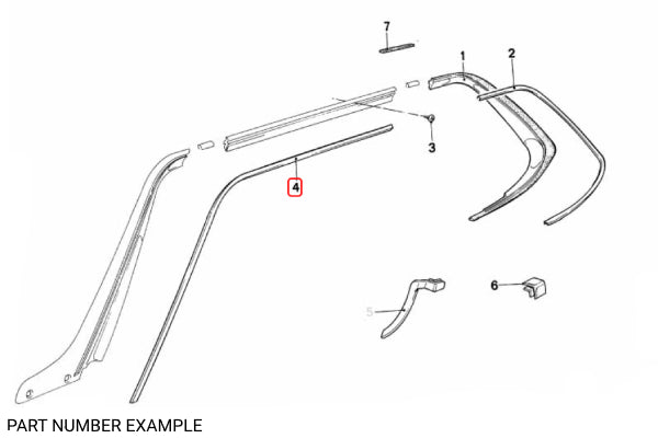 BMW E24 Front Black Window Trim Set - 51131961648 / 51131961647