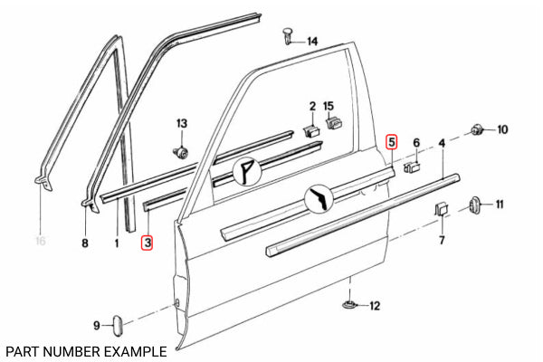 BMW E30 Sedan Late Window Weather Strip Set