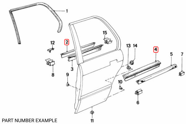 BMW E30 Sedan Late Window Weather Strip Set