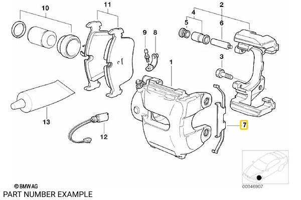 Front Brake Caliper Anti-Rattle Clips for E53, E67 – 34116757037