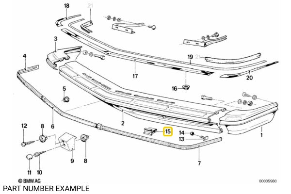 Genuine BMW Bumper Moulding Clip - 51111826894