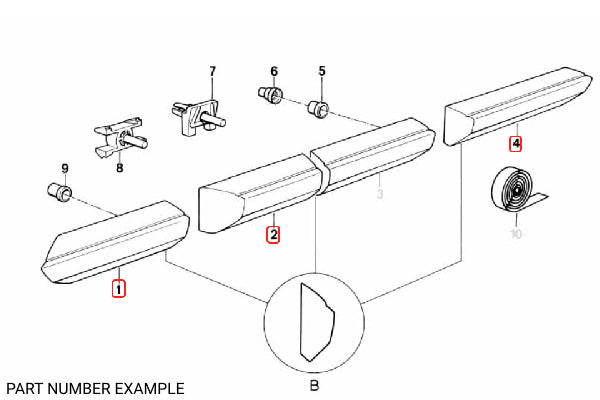 BMW E30 Cabrio Lower Moulding Set – All Black (Profile B)