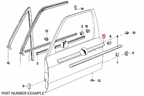 BMW E30 Cabrio PVC Door Weather Strip Set -  51361933751 / 51361933752 / 51321924753 / 51321924754