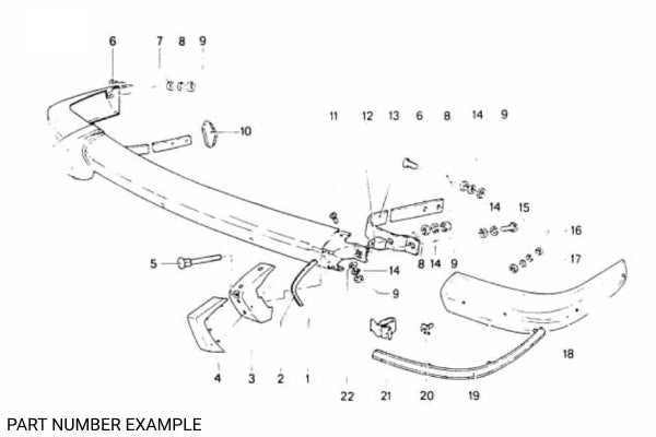 BMW 1502–2002 Late Chrome Front Bumper Set - 51115670000 / 51111815795 / 51111815796
