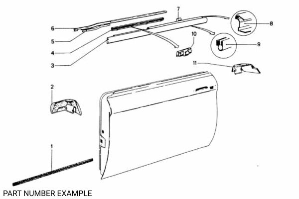BMW 1502–2002 Chrome Front Door Inner Trim Set - 51216440181 / 51216440182