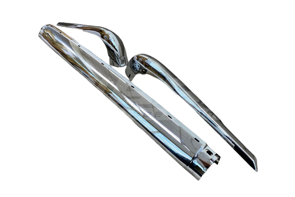 BMW 1502–2002 Late Chrome Rear Bumper Set - 51121815656 / 51121814703 / 51121814704