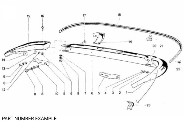BMW 1502–2002 Late Chrome Rear Bumper Set - 51121815656 / 51121814703 / 51121814704