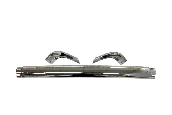 BMW 1502–2002 Early Chrome Rear Bumper Set - 51121801250 / 51125470052 / 51125470053