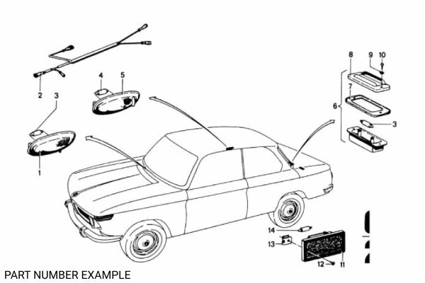 BMW 1502–2002 & E9 Euro License Plate Lamp Set - 63261353470