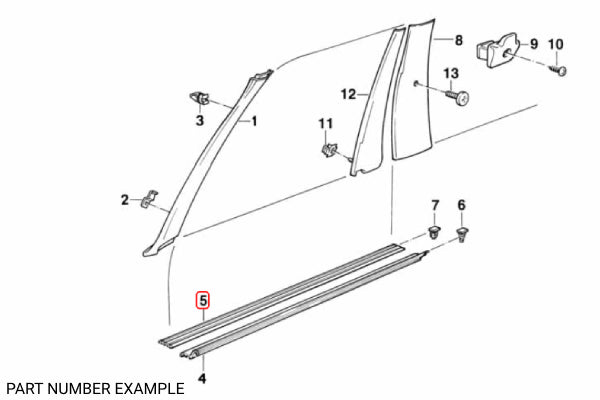 BMW E30 Coupe & Convertible Aluminium Outer Door Sill Trim Set