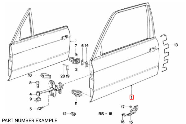 BMW E30 Coupe Door Skin Set - 41518106932 / 41518106931