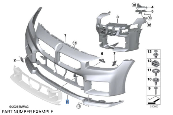Genuine BMW M2 CS Front Splitter for G87 M2 - 51117874202