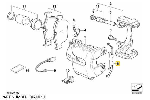 Front Brake Caliper Anti-Rattle Clip - 34111163801