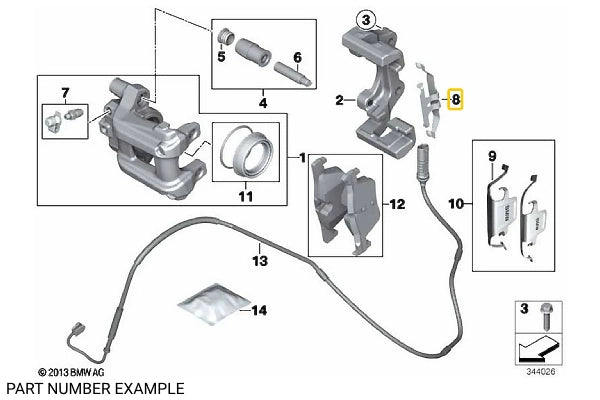 Rear Brake Caliper Anti-Rattle Clips for F2x F3x – 34216850853