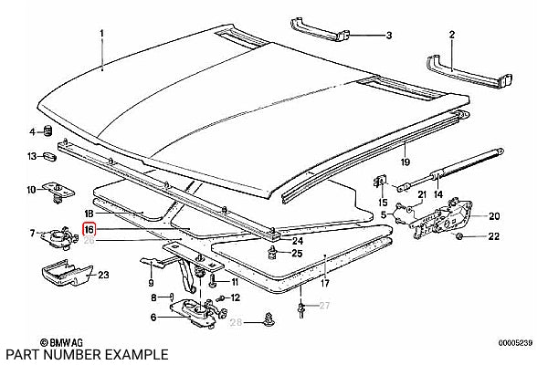 Genuine BMW Centre Bonnet Insulation for E28 – 51481881592