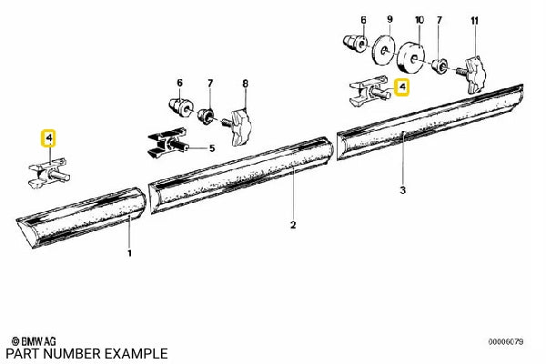 Genuine BMW Clamp for Side Trim - 51131829904