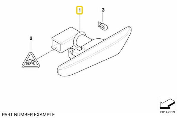 Genuine BMW Clear Turn Indicators Left Side - 63137253326