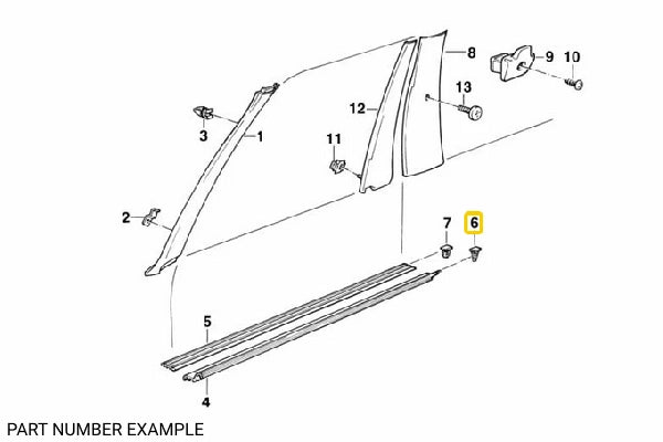 Genuine BMW Door Sill Trim Retaining Clip (Outer) - 51471840961