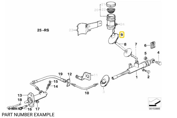 Genuine BMW Hydraulic Hose Grommet on Firewall - 21526863043
