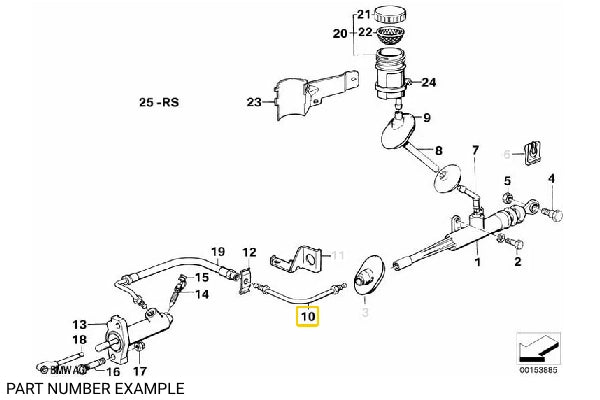 Genuine BMW Clutch Hard Line Slave to Master Cylinder for E30 – 11551155171