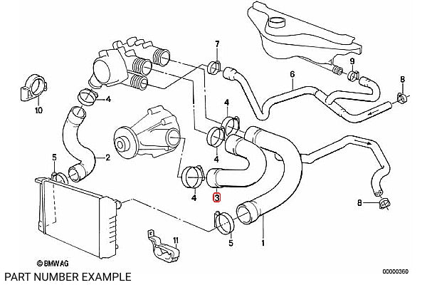 Genuine BMW Coolant Hose Bypass – 11531266459