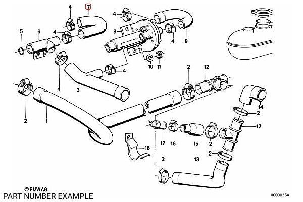 Genuine BMW Coolant Hose D=15mm for E23 E24 E28 – 11631272624