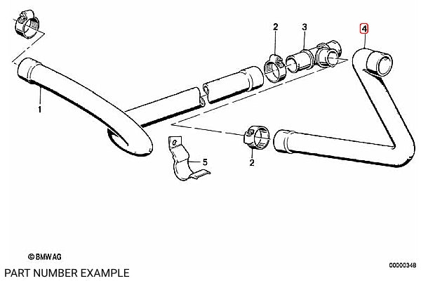 Genuine BMW Expansion Tank Hose for E28 – 11531278529