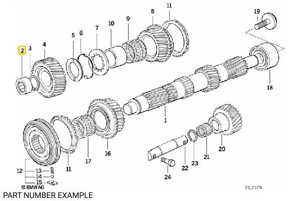 Genuine BMW Getrag Countershaft Roller Bearing –  23121224077