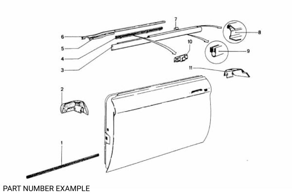 BMW 1502–2002 Inner Door Weatherstrip Set - 51216454229