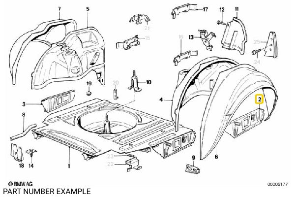 E30 Rear Boot LHS Jackwall Plate '82-'87 Rust Repair