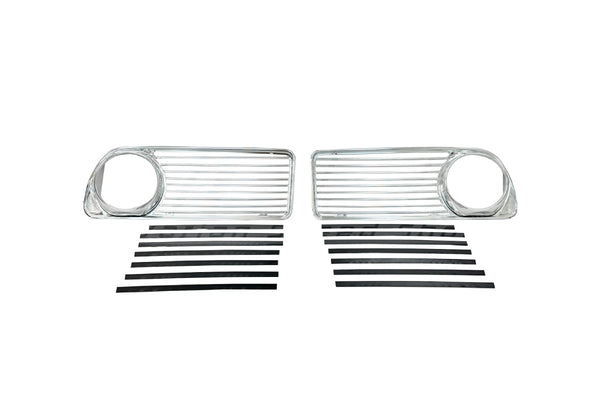 BMW 1600–2002tii Early All-Silver Aluminium Grille Set (Up to 1973) - 51131801577 / 51131808473 / 51131808474
