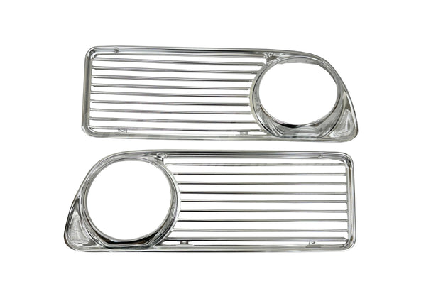 BMW 1600–2002tii Early Aluminium All-Silver Side Grille Set (Up to 1973) - 51131808473 / 51131808474