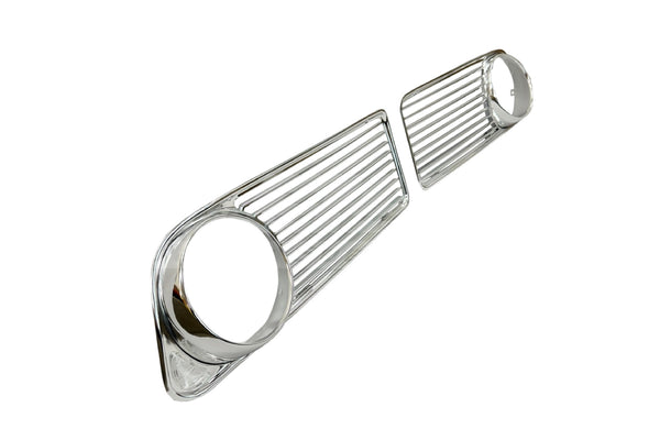 BMW 1600–2002tii Early Aluminium All-Silver Side Grille Set (Up to 1973) - 51131808473 / 51131808474