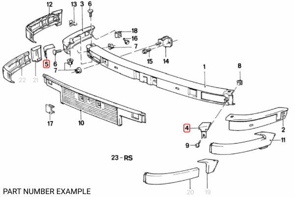 BMW E30 Early Front Bumper Seam Cover Set - 51111888270 / 51111888269