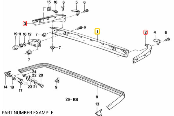 BMW E30 Early Euro Chrome Rear Bumper Set - 51121888276 / 51121922161 / 51121922162