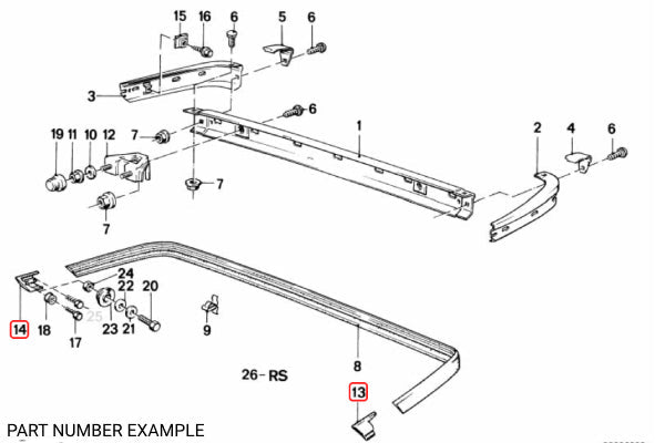 Early Euro Rear Bumper End Set for E30 - 51121888287 / 51121888288