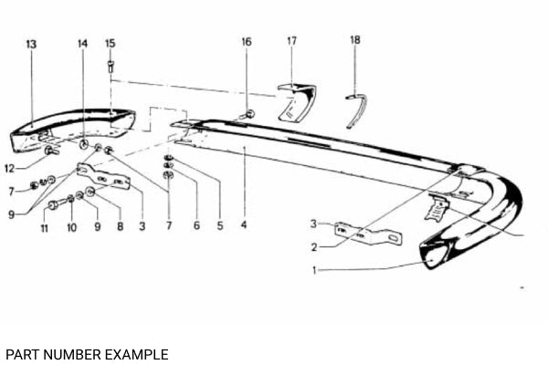 BMW 1502–2002 Early Rear Bumper Seam Cover Set - 51121803274 / 51121803273