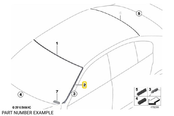 Genuine BMW Windshield Trim RHS for F30, F31, F80 - 51317258188