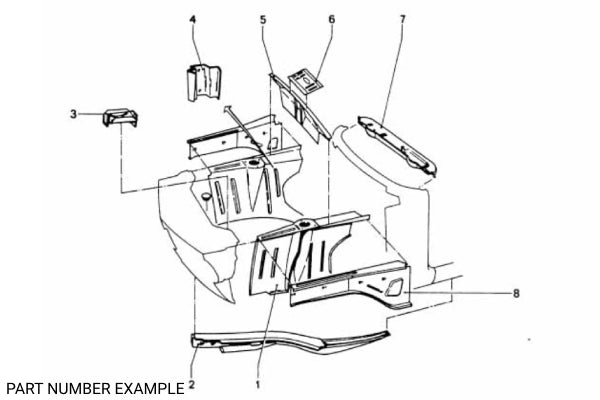 BMW 1502–2002 Right-Hand Frame Rail (Curved-Top Style) - 41111840968
