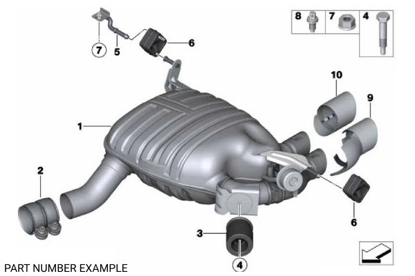 Genuine BMW Flat Chrome Exhaust Tip - 18307577998