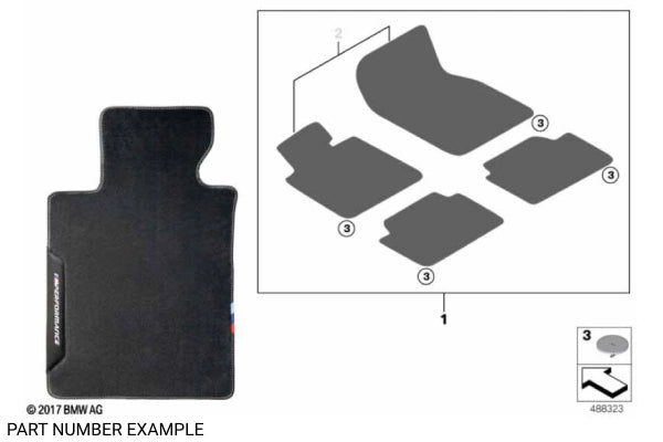 Genuine BMW M Performance Floor Mat Set for F87 M2 RHD - 51472465179