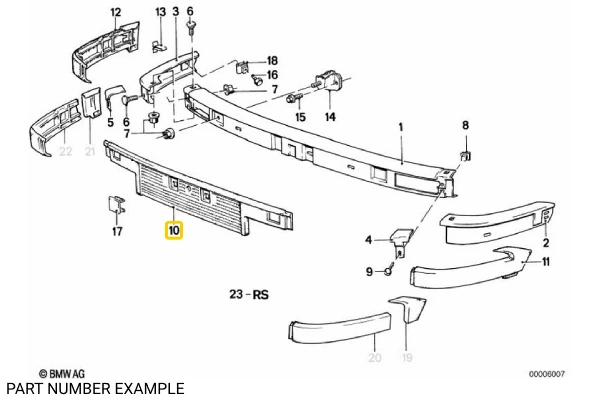 Genuine BMW Front Bumper Plate Filler - 51111888266