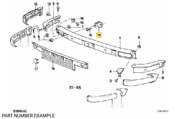 Genuine Euro Front Bumper Bracket - 51111888122